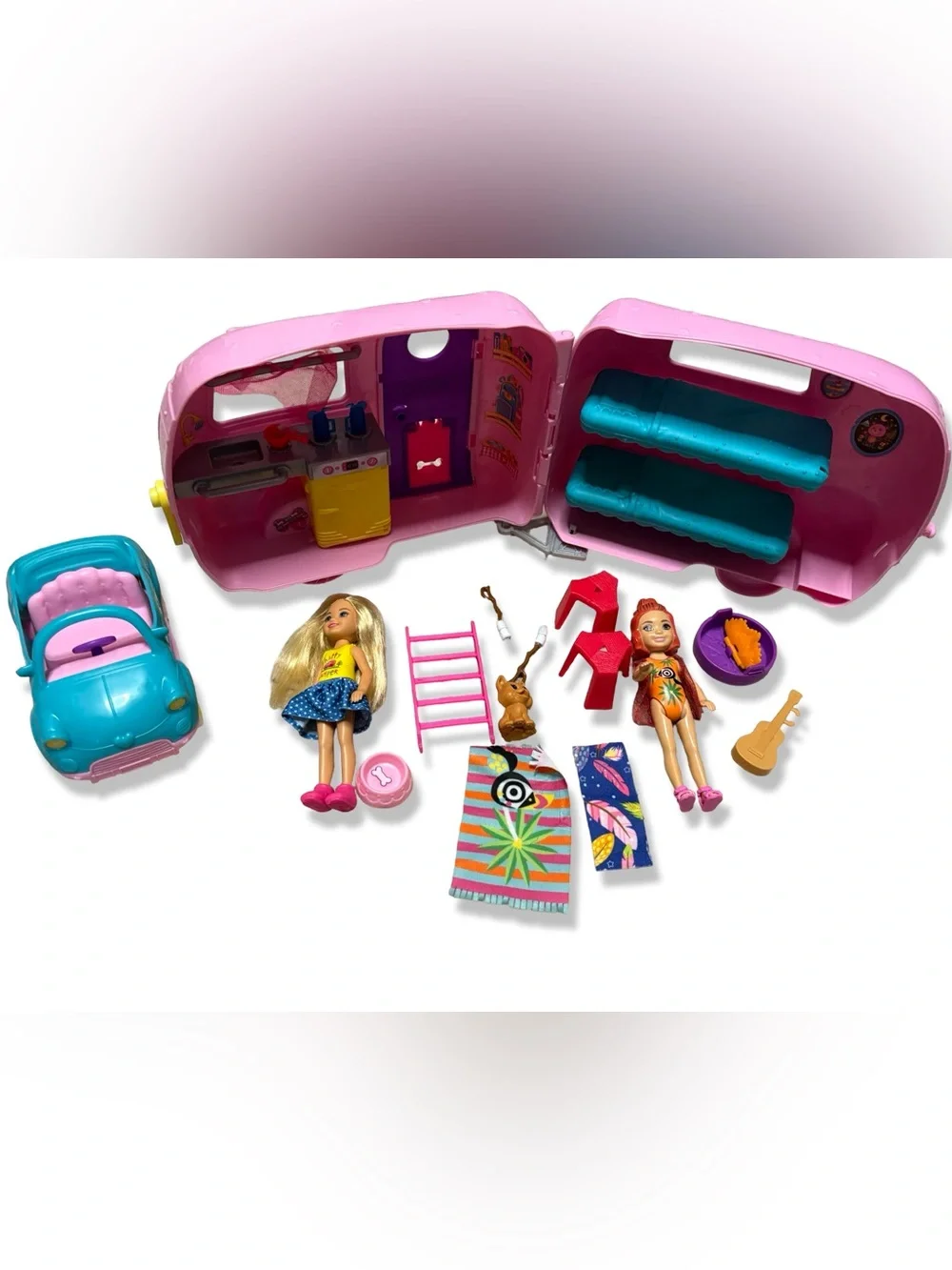 Barbie Chelsea Camper Play Set w/Car & Accessories EUC - Picture 2 of 2